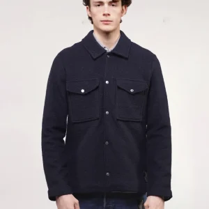 Reiss Textured Wool Jacket in Navy