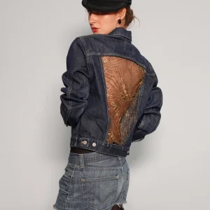 Party Back Denim Jacket in Blue
